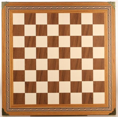 17.5" Mosaic Chessboard with Brass corners - Board - Chess-House
