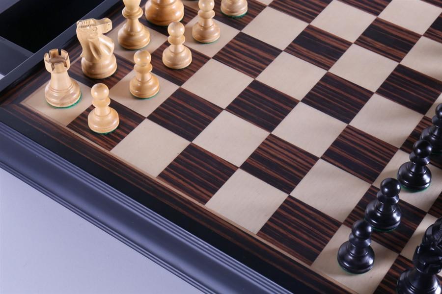 19" English Chess Set with Pullout Storage Drawers - Chess Set - Chess-House