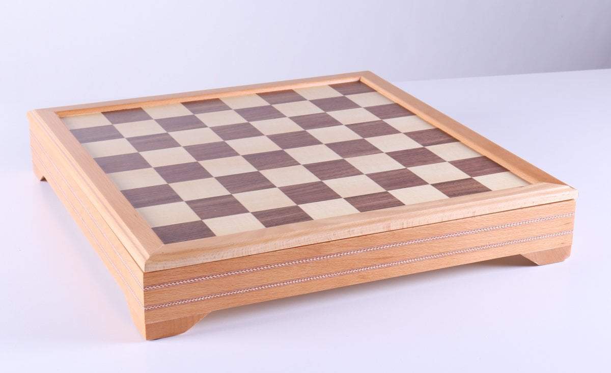 3 3/4" Timeless Pieces on Beech Wood Storage Chest - Chess Set - Chess-House