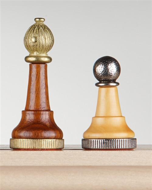 3" Florentine Metal & Wood Chessmen - Piece - Chess-House