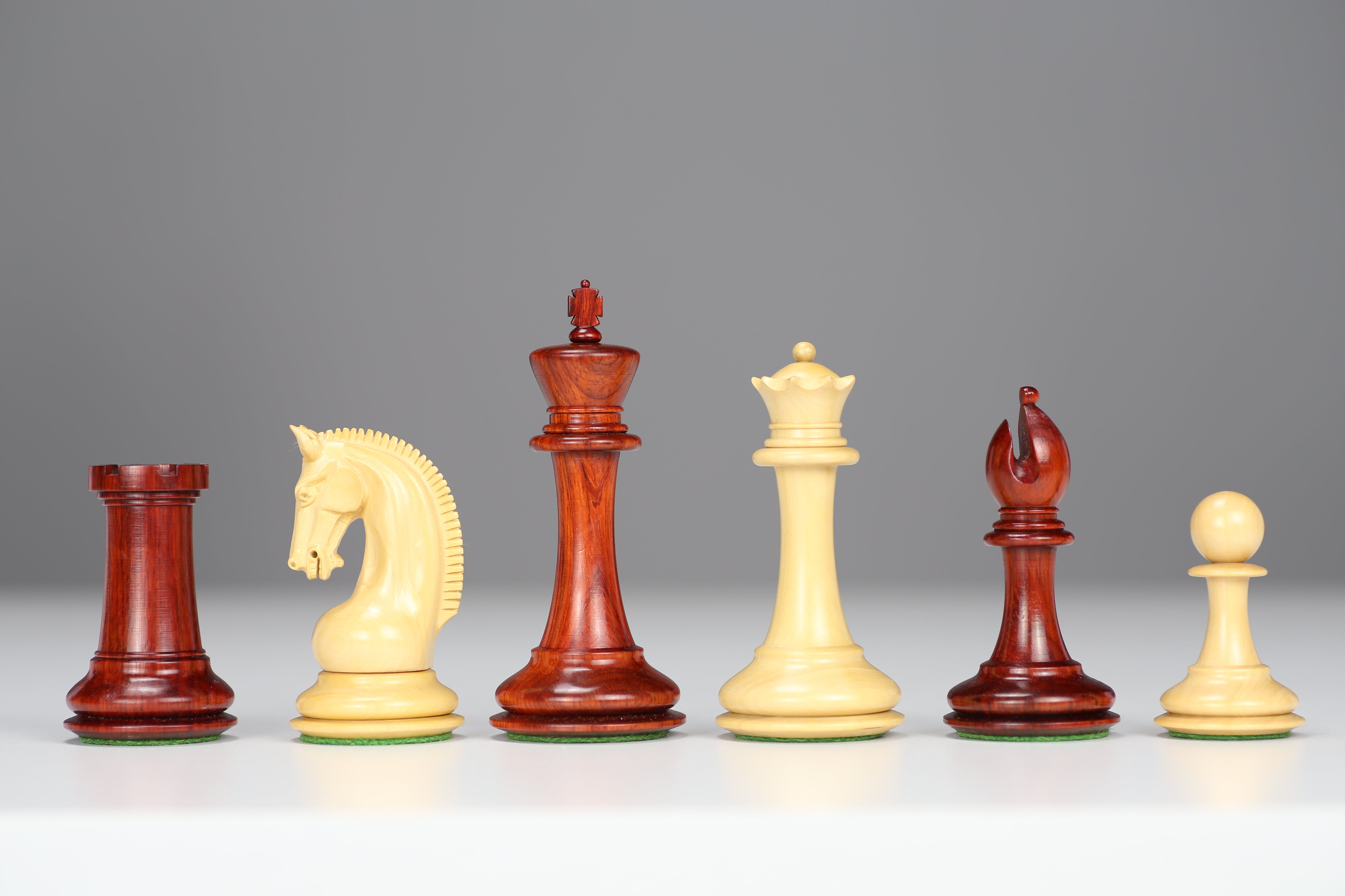 4.25" Padauk Red Rum Design Chessmen - Piece - Chess-House