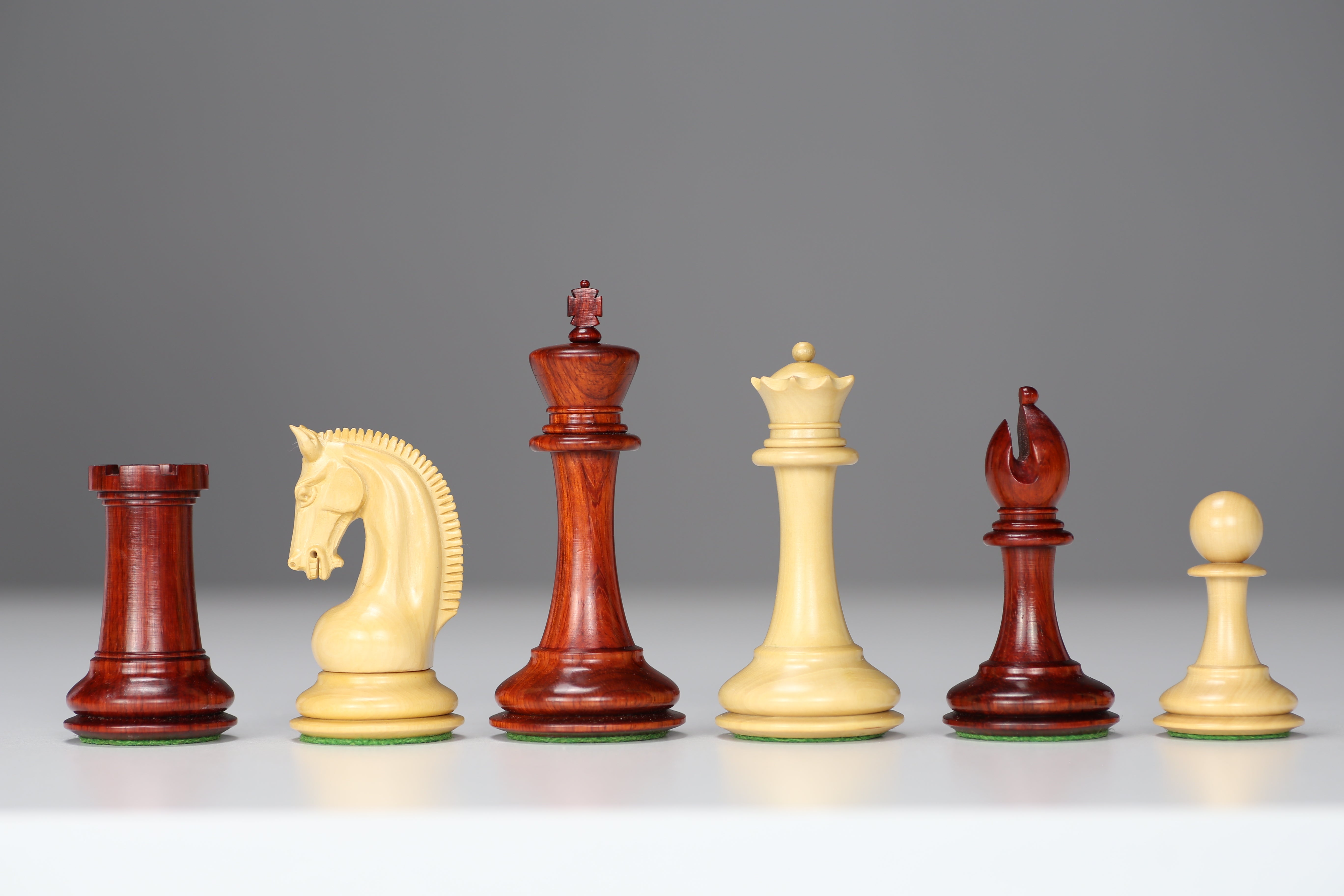 4.25" Padauk Red Rum Design Chessmen - Piece - Chess-House