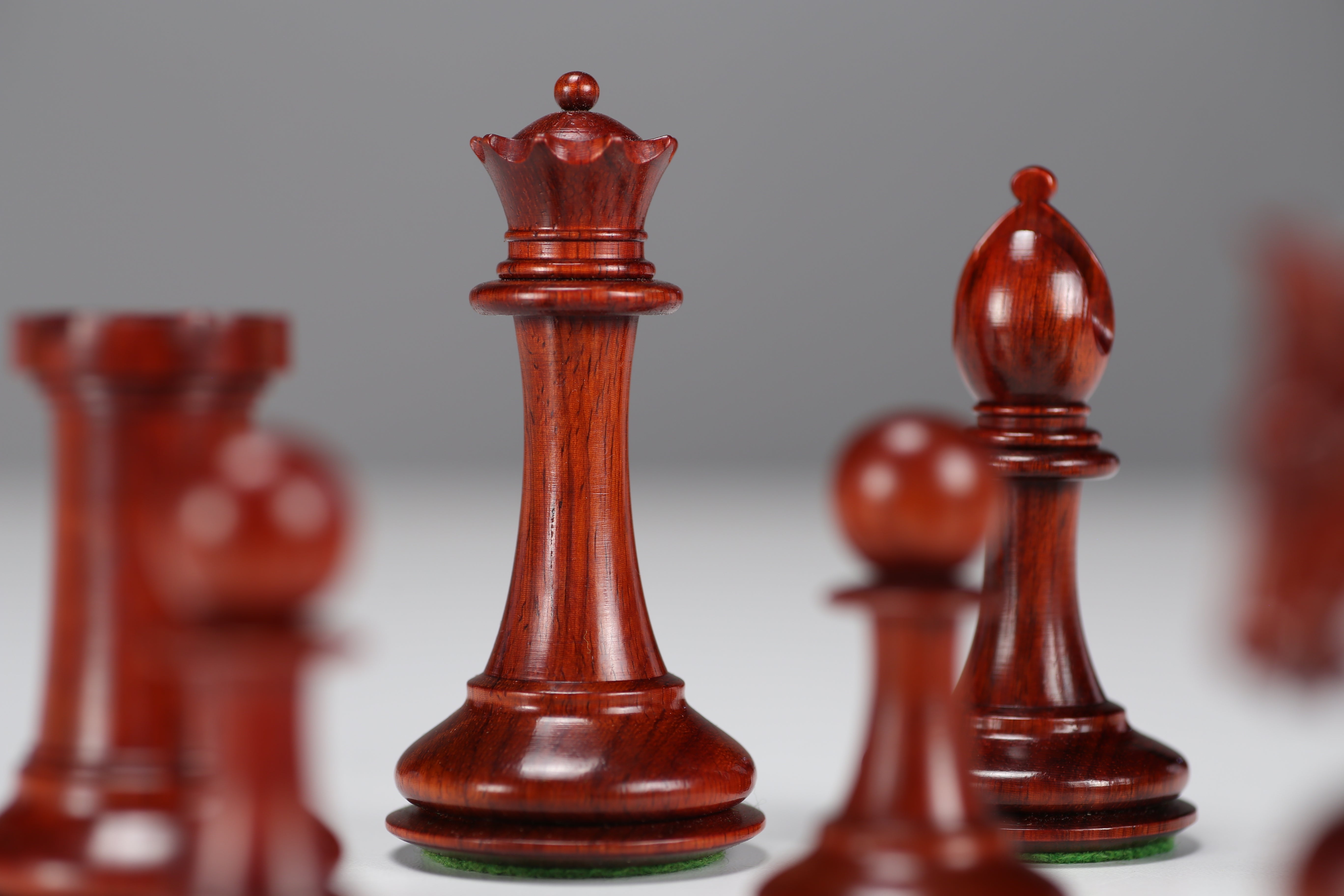 4.25" Padauk Red Rum Design Chessmen - Piece - Chess-House