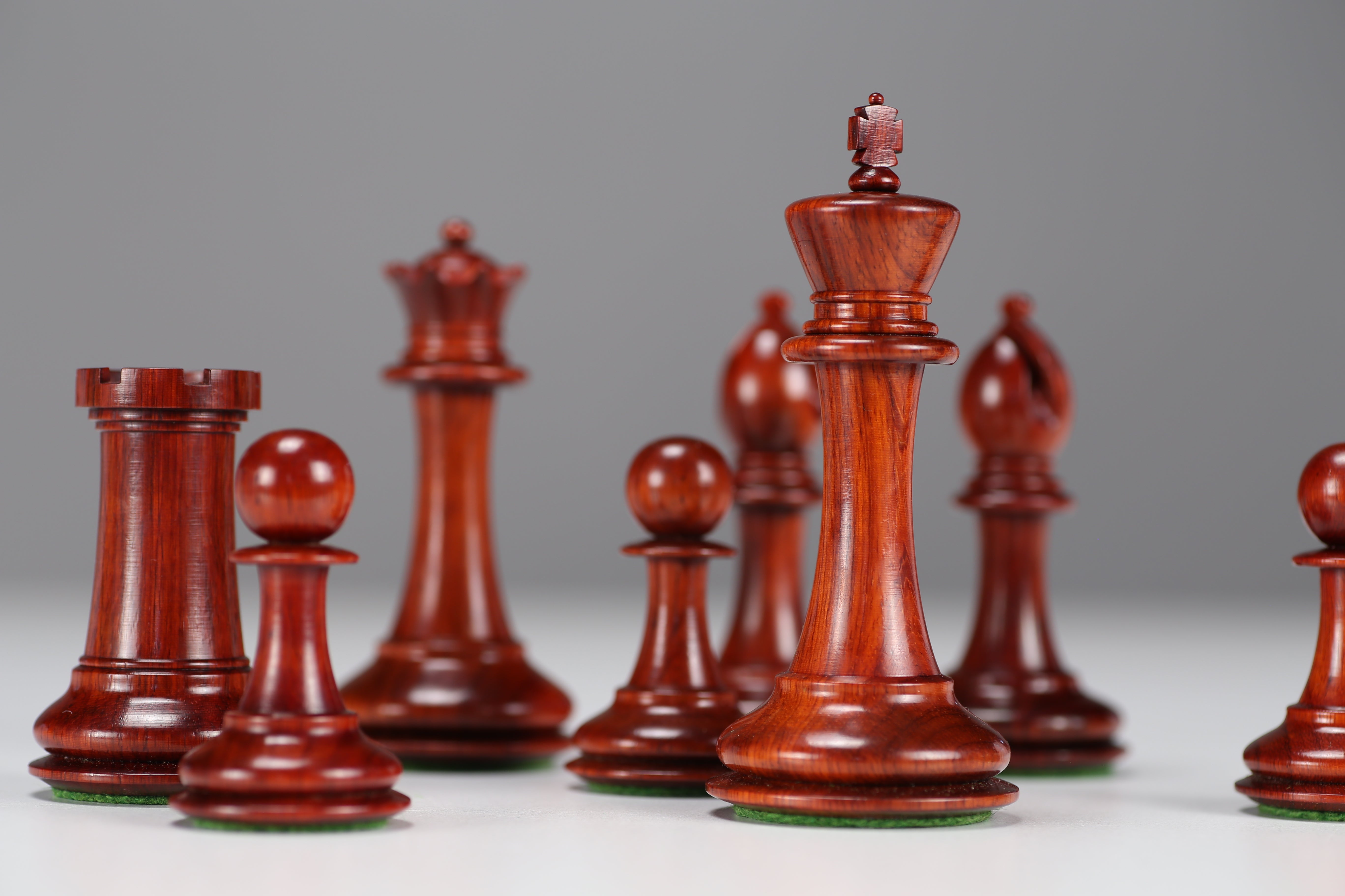 4.25" Padauk Red Rum Design Chessmen - Piece - Chess-House