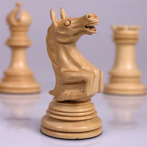 4.5" Roaring Knight Ebony Chess Pieces - Piece - Chess-House