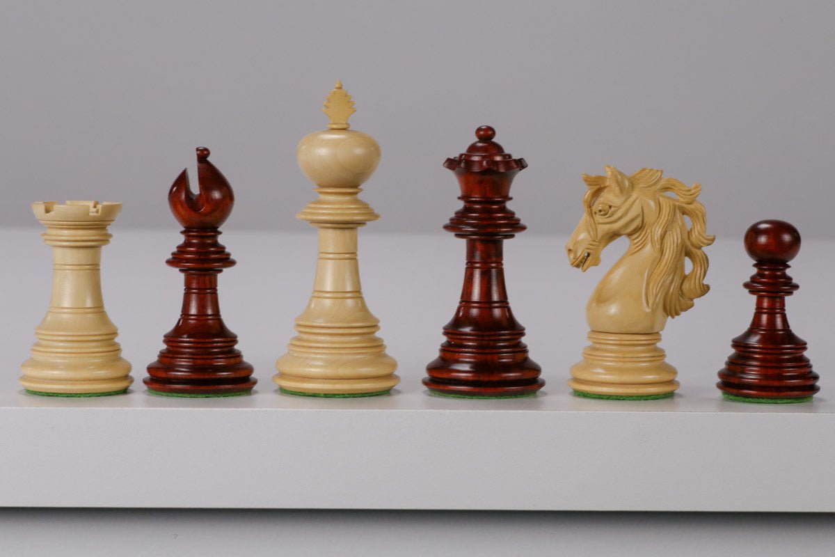 American Adios Designed Padauk Chess Pieces - Piece - Chess-House