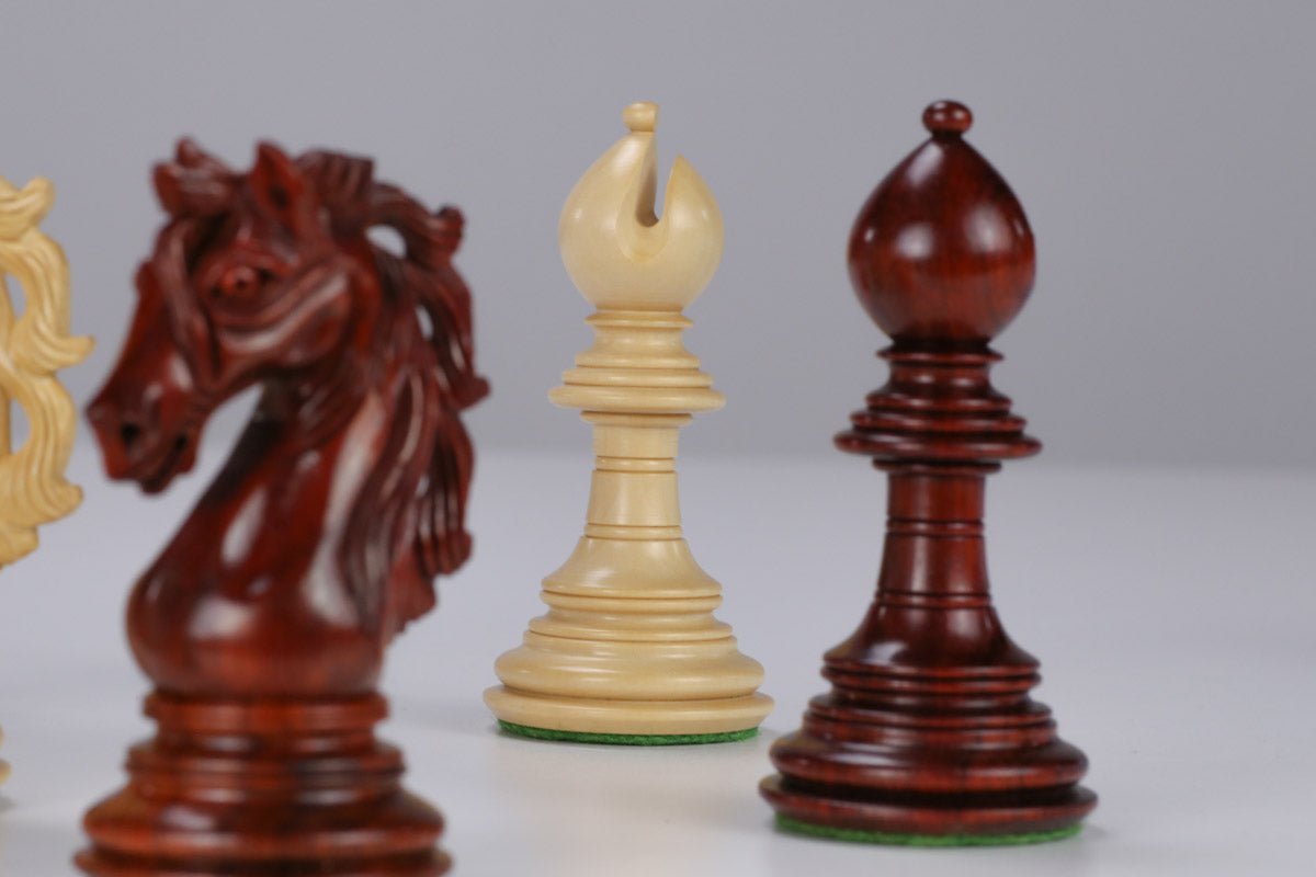American Adios Designed Padauk Chess Pieces - Piece - Chess-House