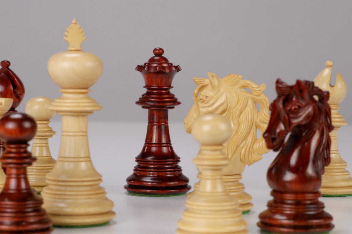 American Adios Designed Padauk Chess Pieces - Piece - Chess-House