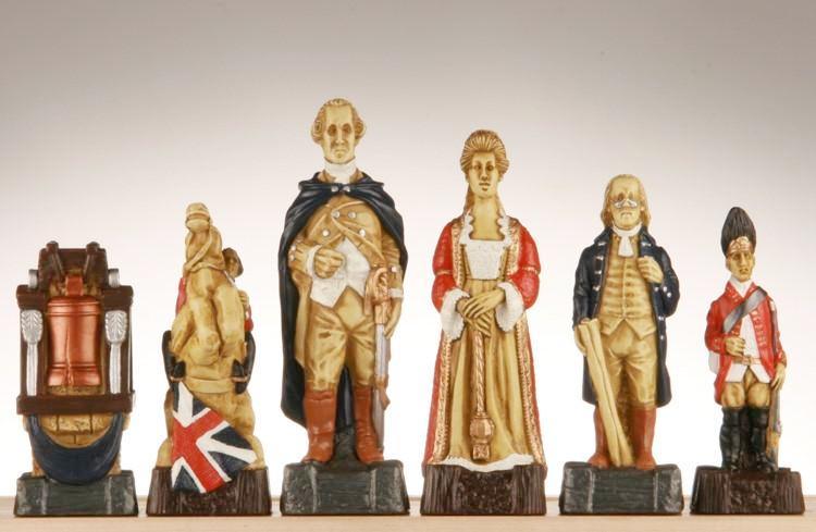 American Revolutionary War Chess Pieces - SAC Hand Decorated - Piece - Chess-House