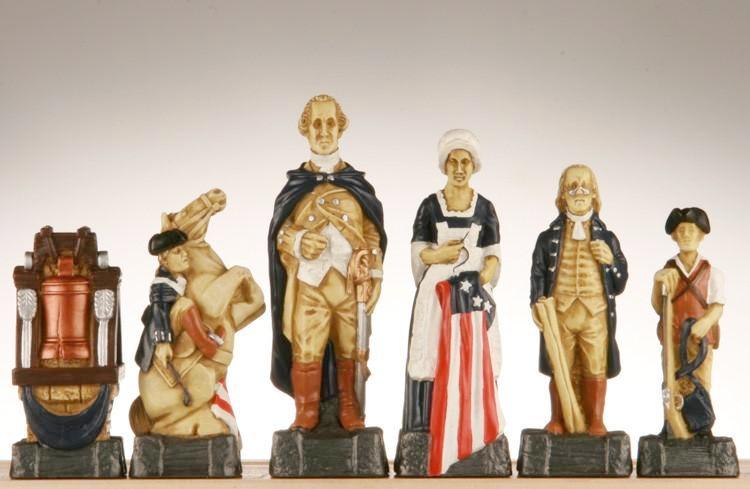 American Revolutionary War Chess Pieces - SAC Hand Decorated - Piece - Chess-House