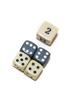 Backgammon Dice Set - Grey and White