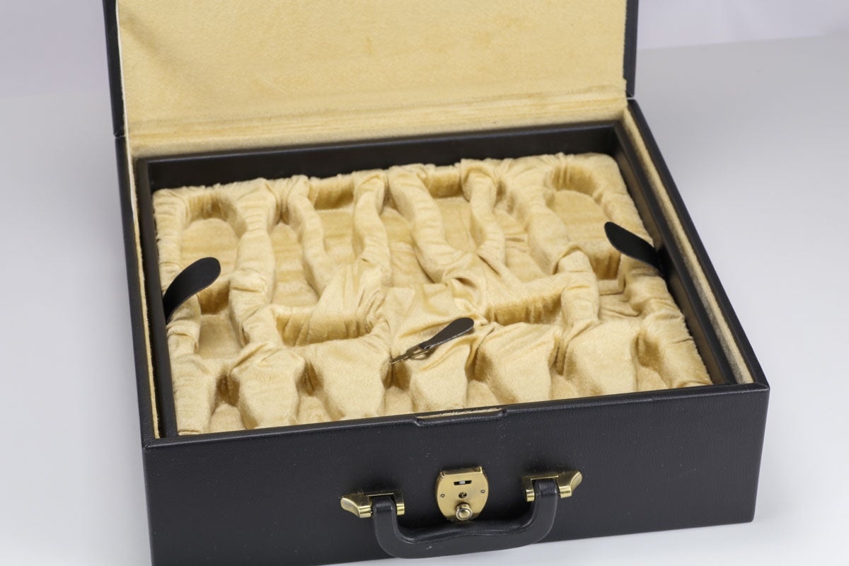 Black Leatherette Tray Style Box for 6" King - Box - Chess-House