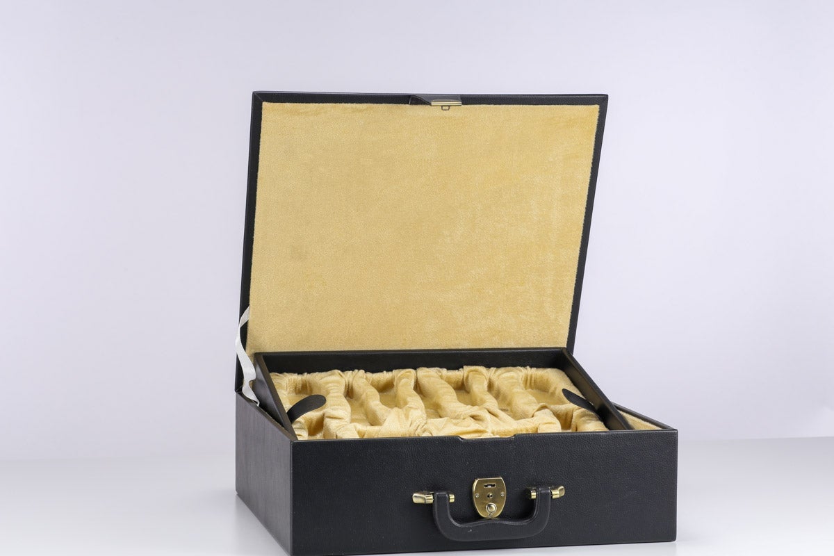 Black Leatherette Tray Style Box for 6" King - Box - Chess-House