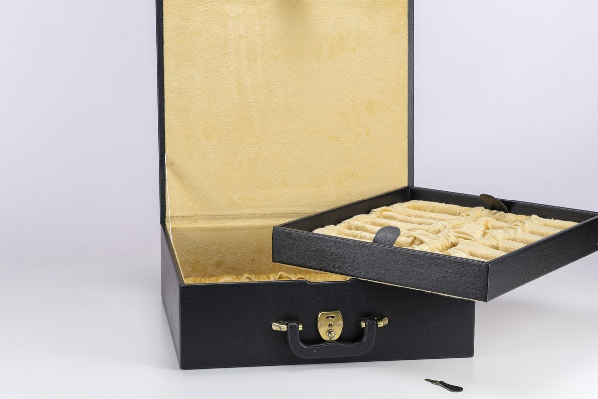 Black Leatherette Tray Style Box for 6" King - Box - Chess-House