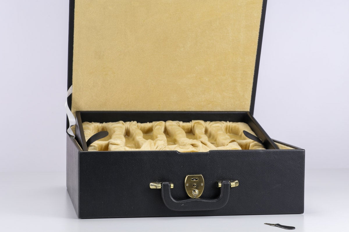 Black Leatherette Tray Style Box for 6" King - Box - Chess-House