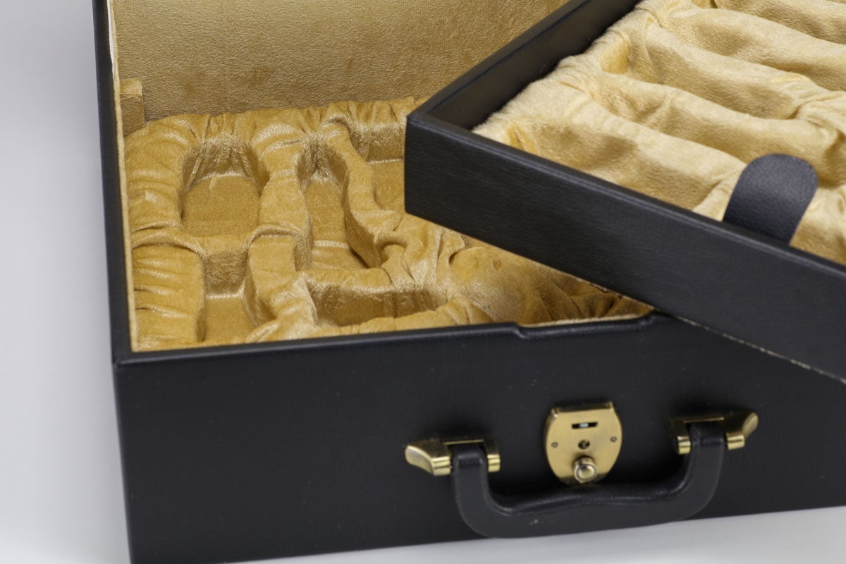 Black Leatherette Tray Style Box for 6" King - Box - Chess-House