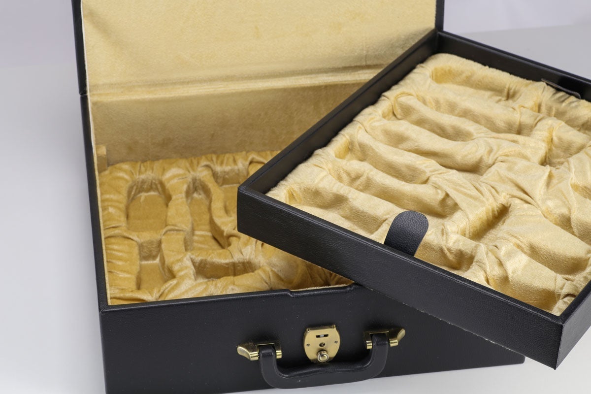 Black Leatherette Tray Style Box for 6" King - Box - Chess-House