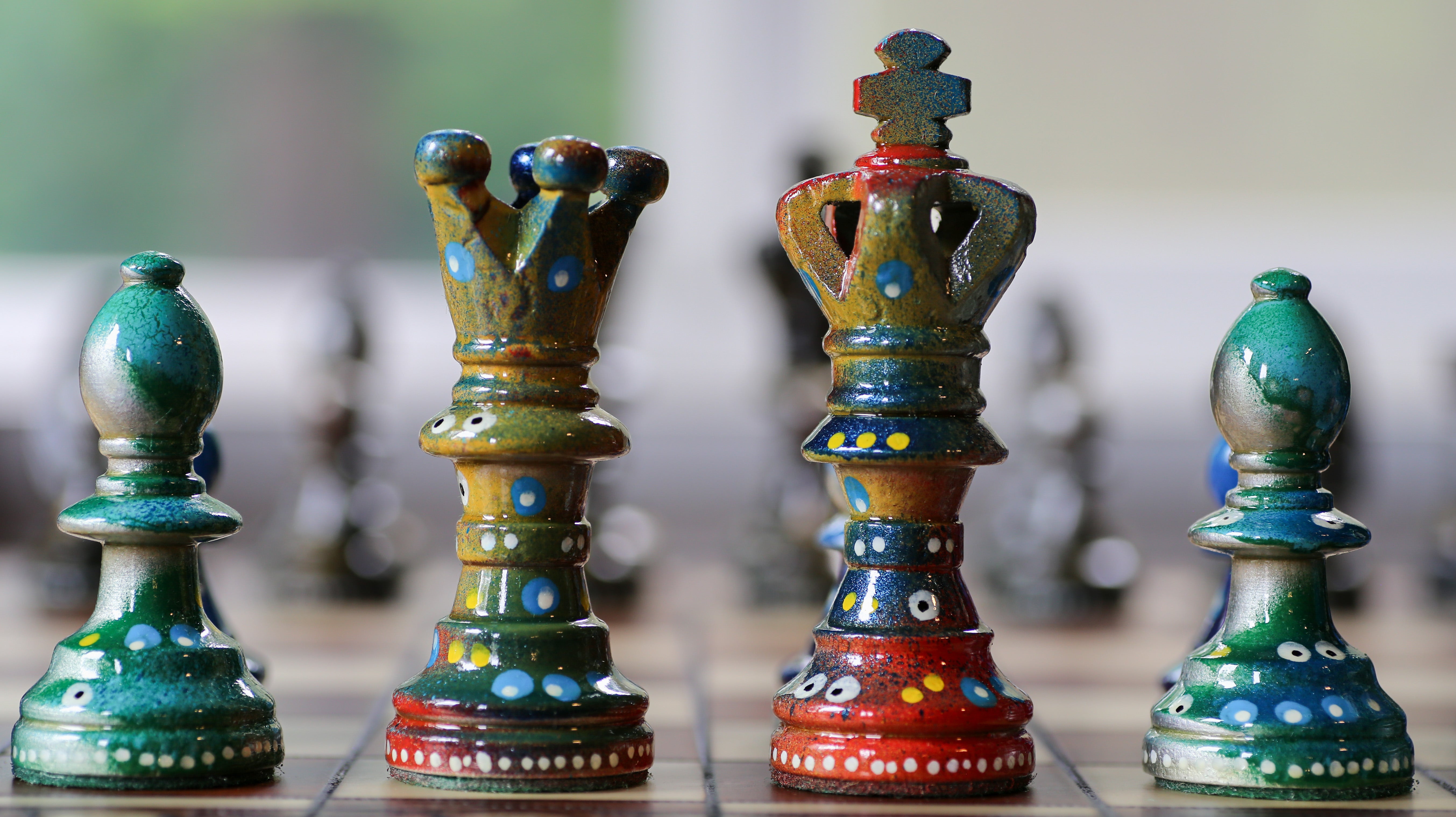 Called Into Being - Sydney Gruber Painted 21" Ambassador Chess Set #12 - Chess Set - Chess-House