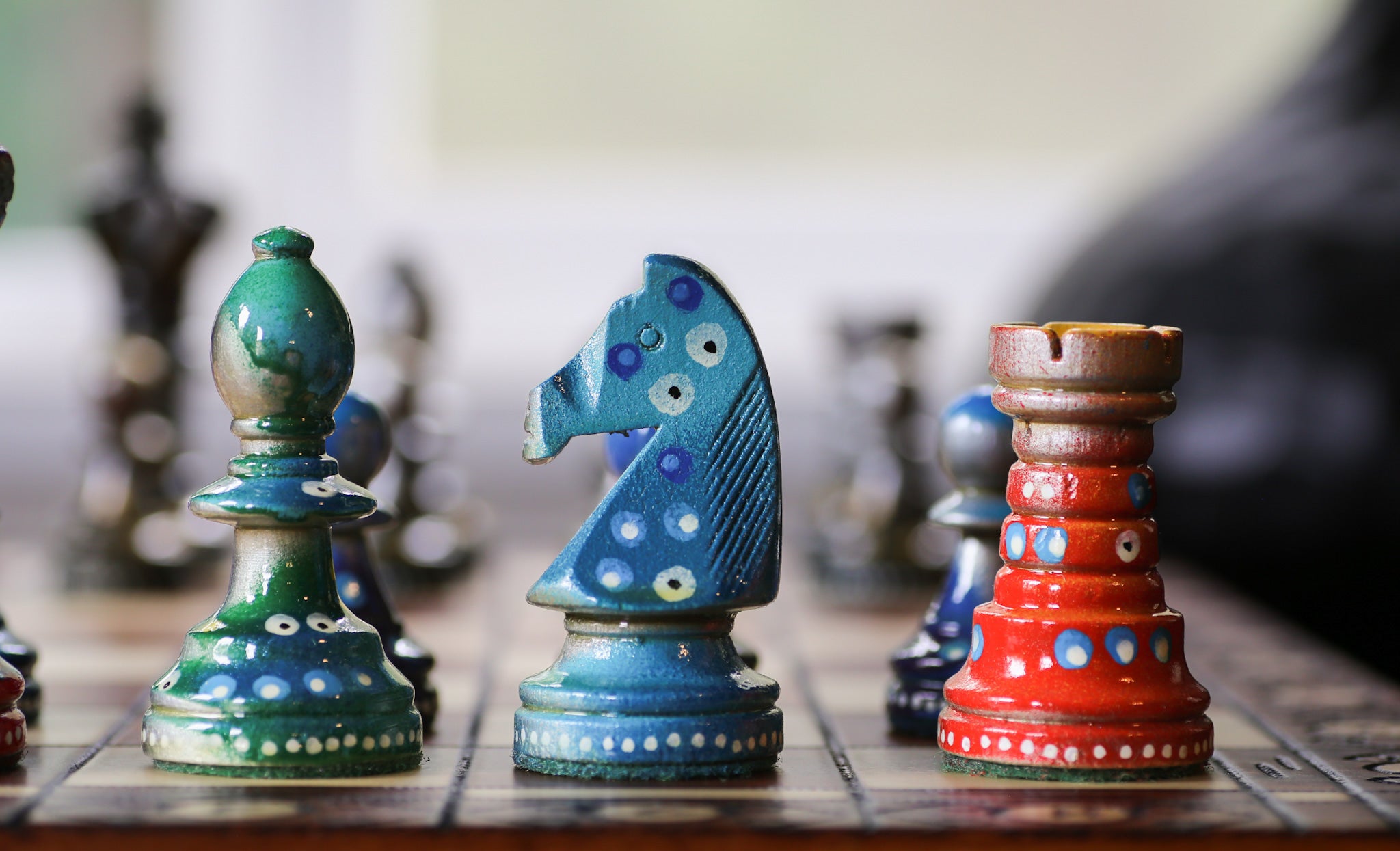 Called Into Being - Sydney Gruber Painted 21" Ambassador Chess Set #12 - Chess Set - Chess-House