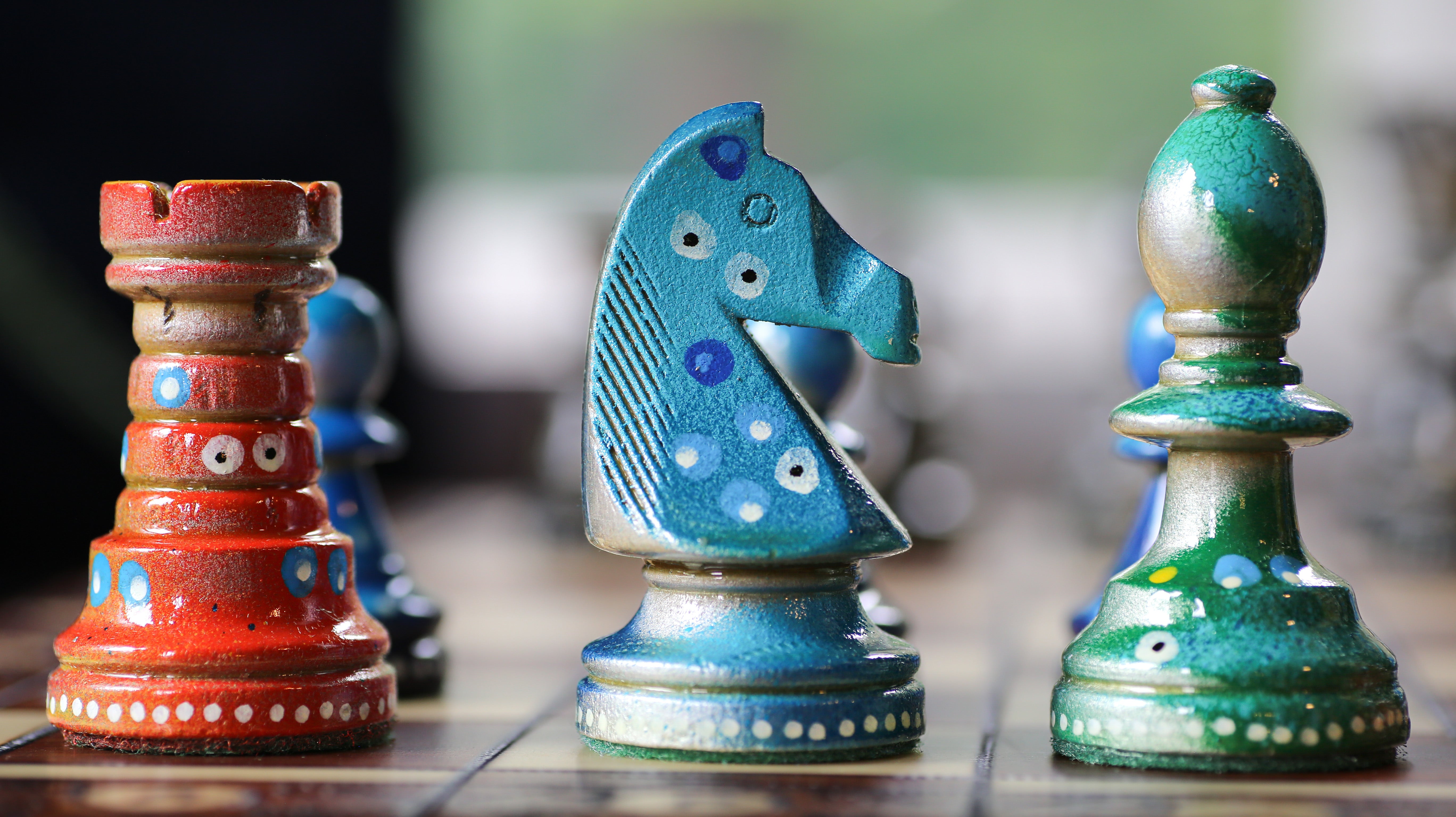 Called Into Being - Sydney Gruber Painted 21" Ambassador Chess Set #12 - Chess Set - Chess-House