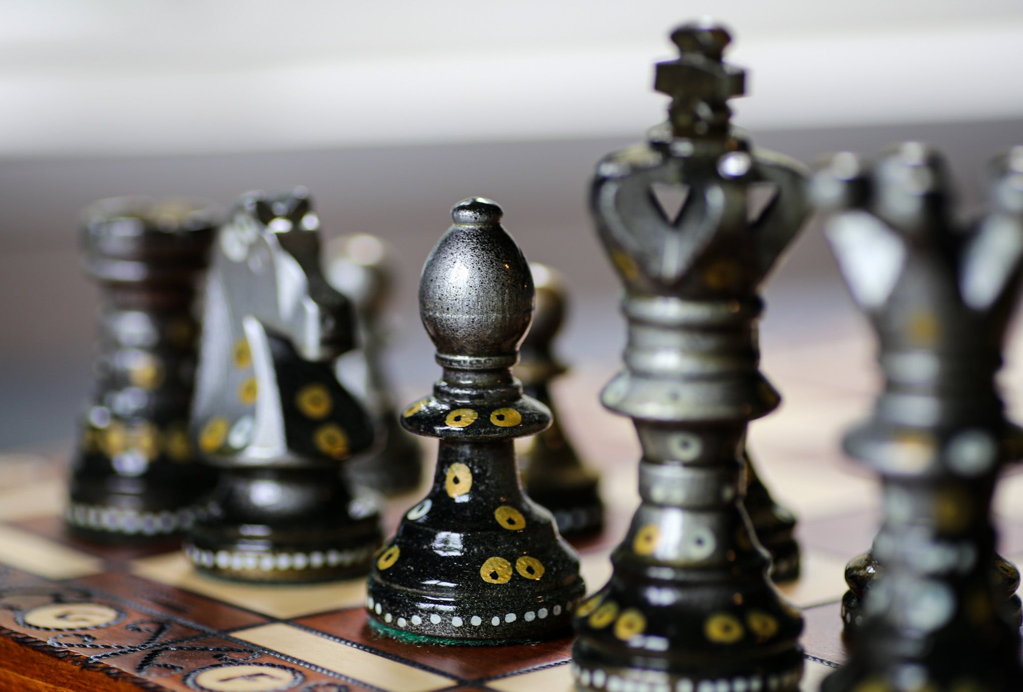 Called Into Being - Sydney Gruber Painted 21" Ambassador Chess Set #12 - Chess Set - Chess-House