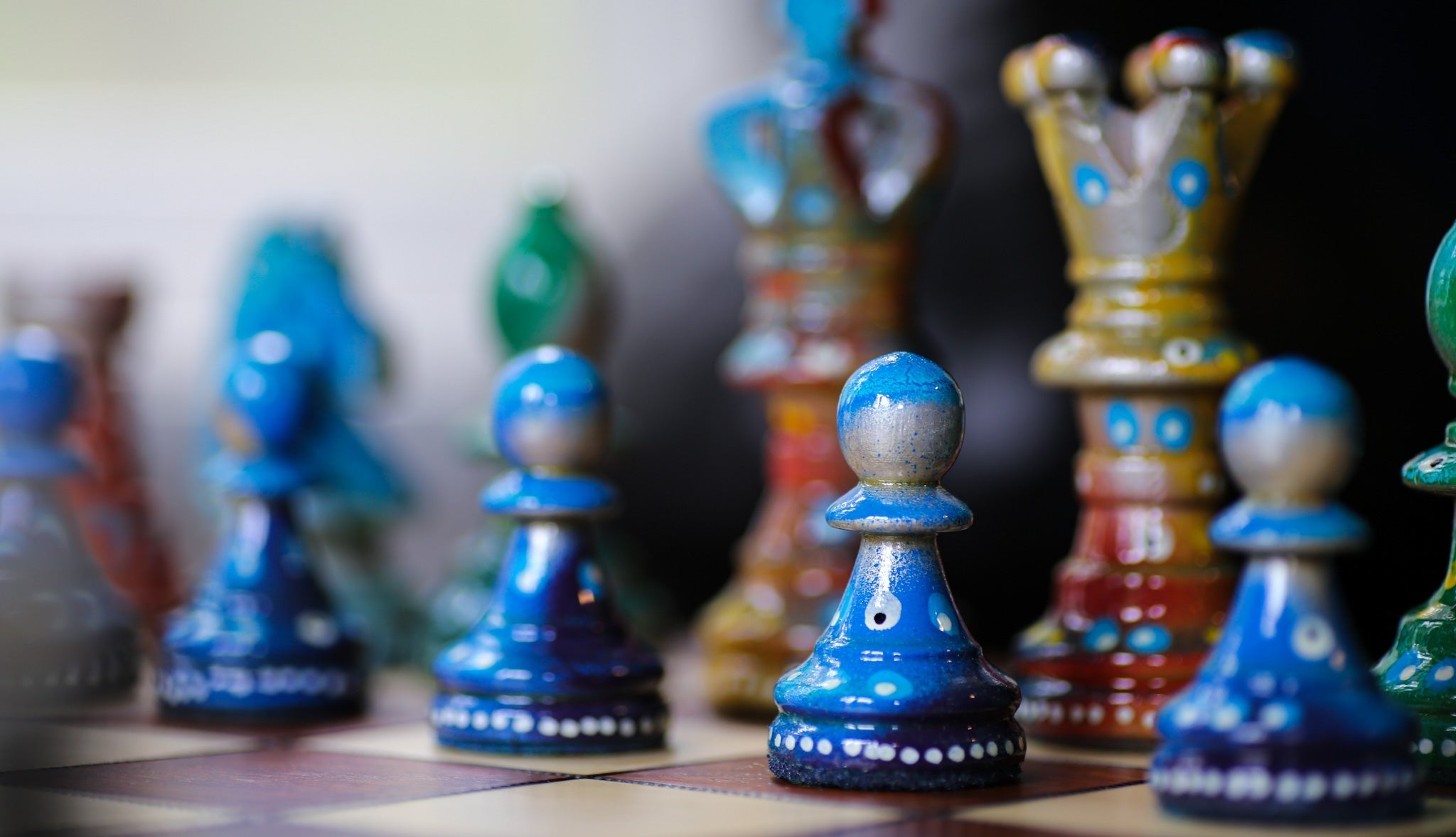 Called Into Being - Sydney Gruber Painted 21" Ambassador Chess Set #12 - Chess Set - Chess-House