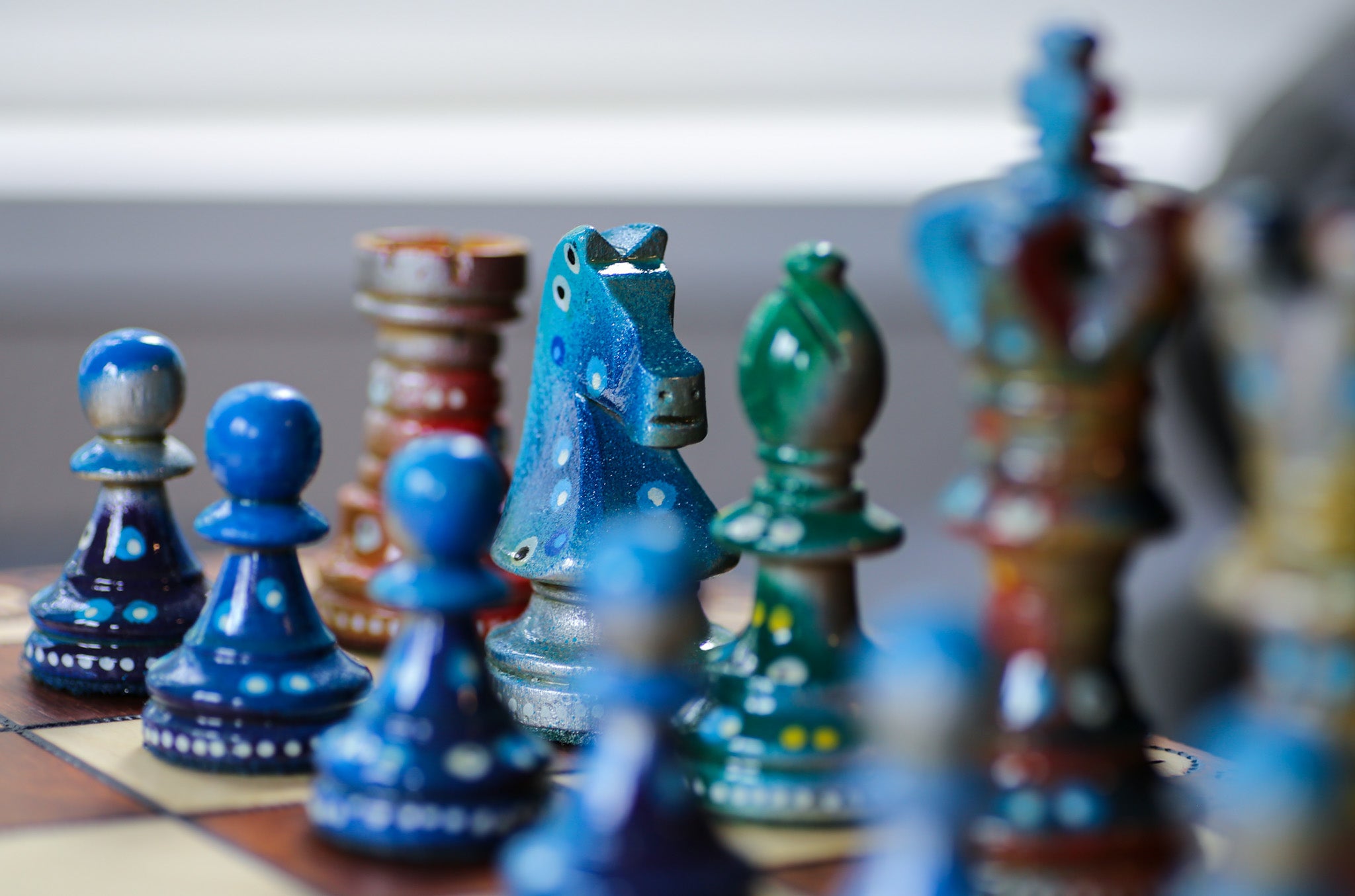 Called Into Being - Sydney Gruber Painted 21" Ambassador Chess Set #12 - Chess Set - Chess-House