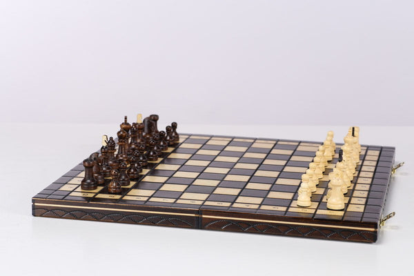 Archbishop & Chancellor ,Capablanca Chess Game,The Parker Bridle Series ,  Boxwood & Padauk , 4.25 King with 2.25 Square Collector Series 10x10  Chess