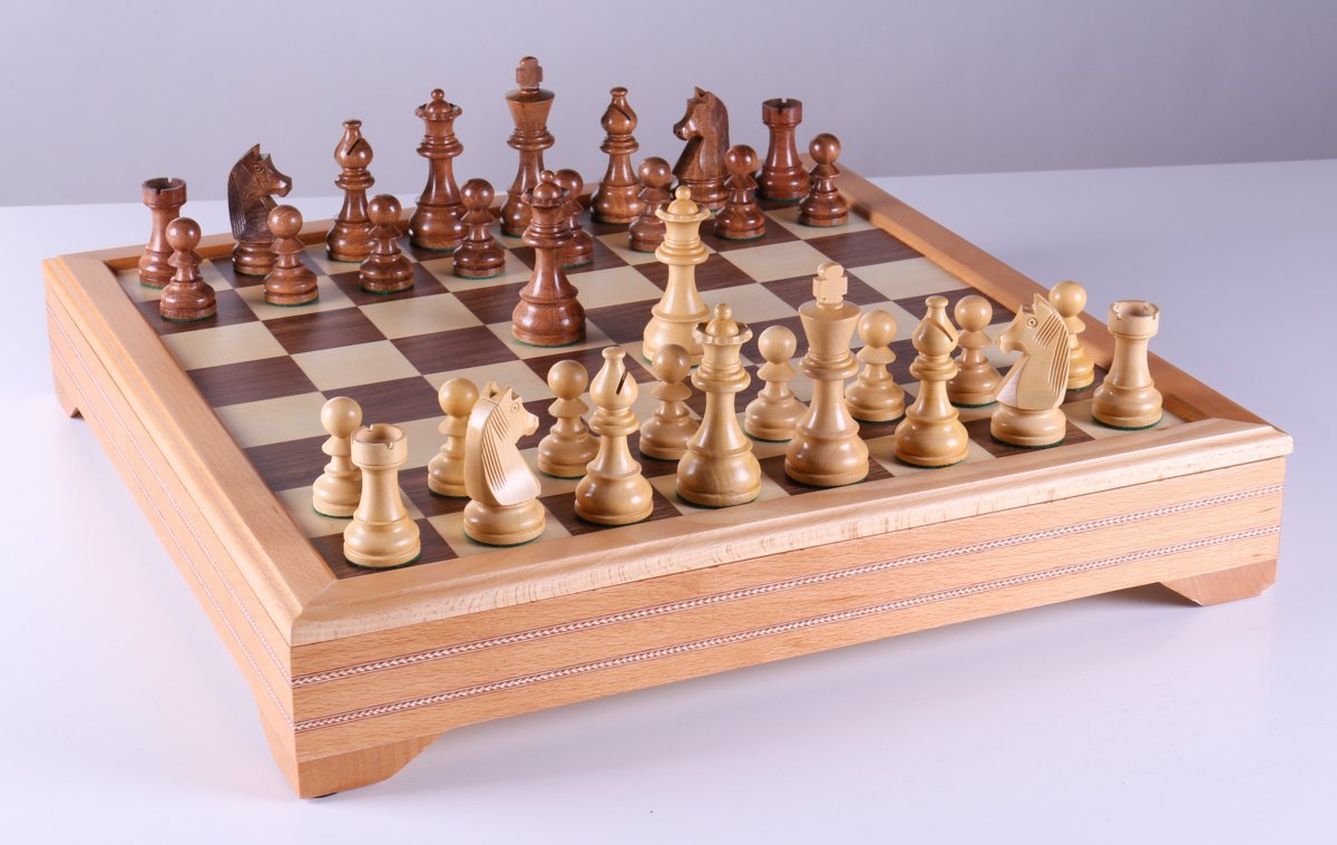 Championship Chess Set and Beech Wood Storage Board Combination - Chess Set - Chess-House
