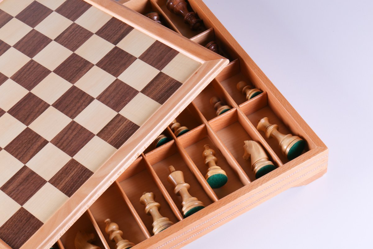 Championship Chess Set and Beech Wood Storage Board Combination - Chess Set - Chess-House