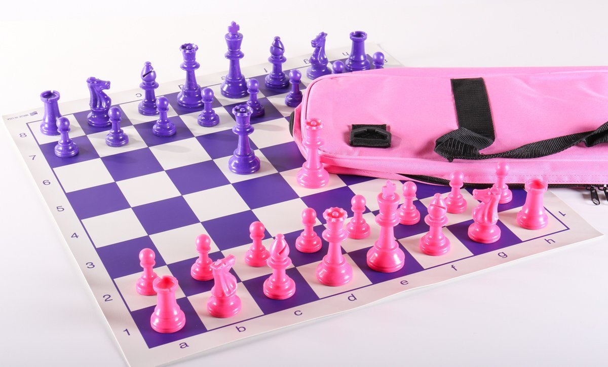 Club Chess Set Color Combo 1 - Pink and Purple - Chess Set - Chess-House