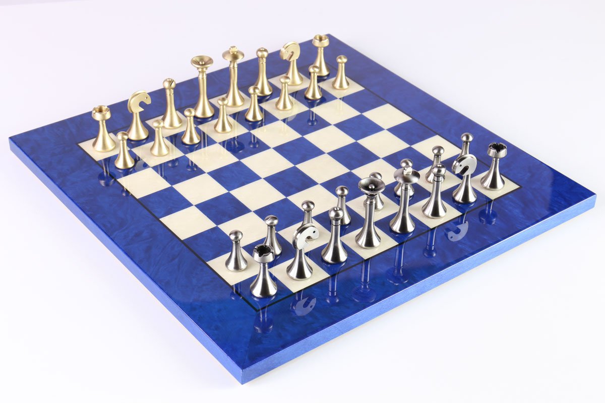 Contemporary Set with Glossy Erable Board - Chess Set - Chess-House