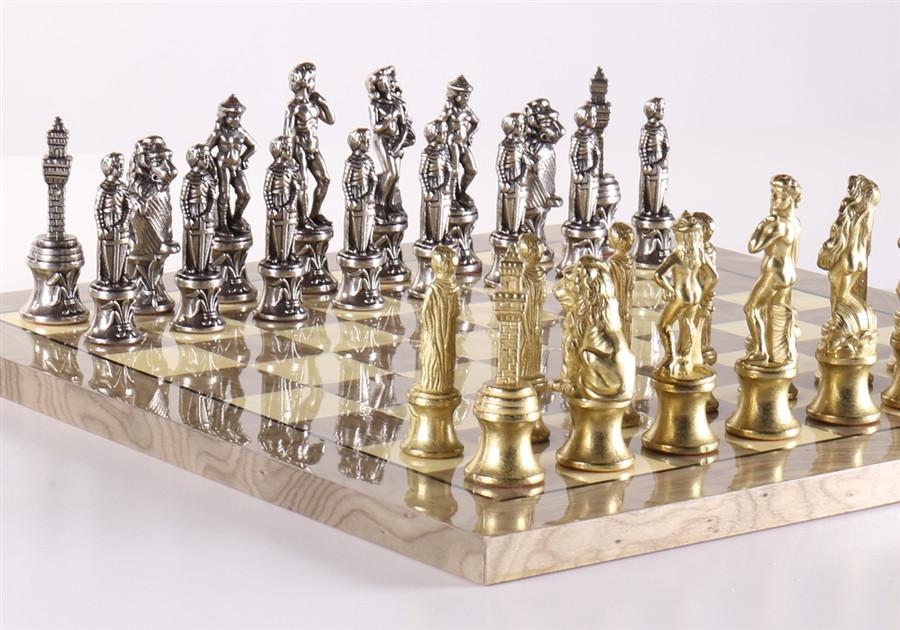 Florence Men On Grey Briar Board - Set - Chess-House