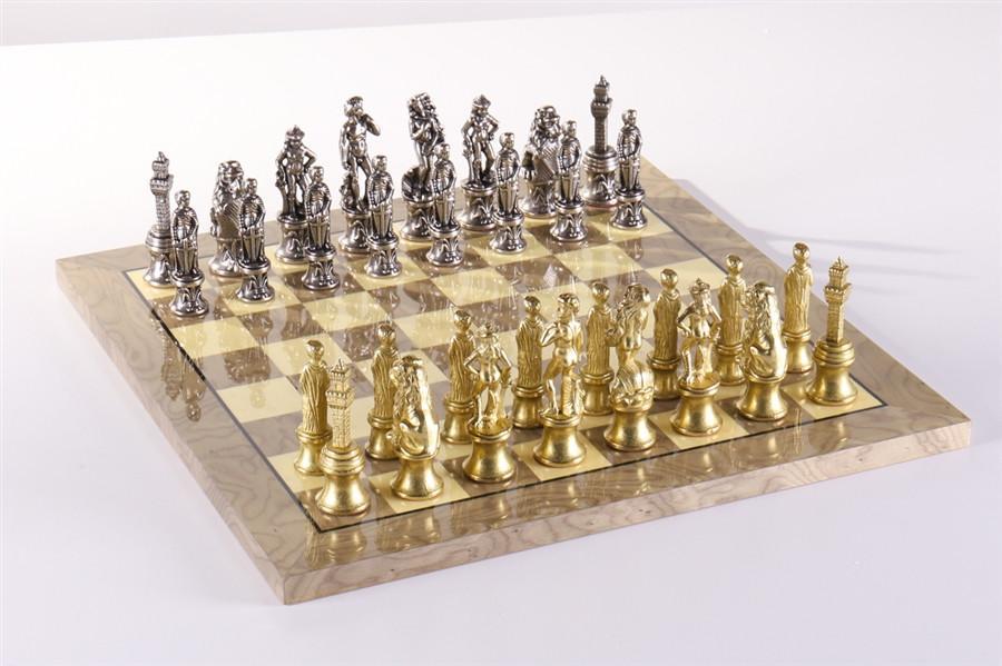 Florence Men On Grey Briar Board - Set - Chess-House