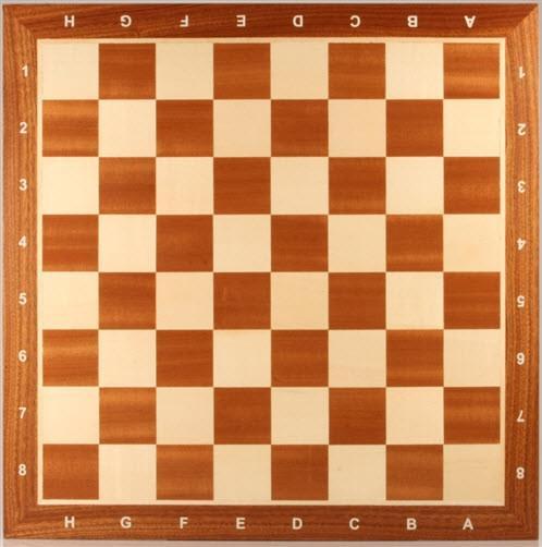 GARAGE SALE ITEM: 19" Wooden Chess Board with coordinates - Mahogany - Garage Sale - Chess-House