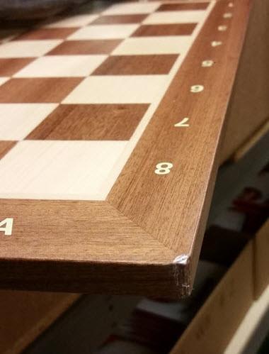 GARAGE SALE ITEM: 19" Wooden Chess Board with coordinates - Mahogany - Garage Sale - Chess-House
