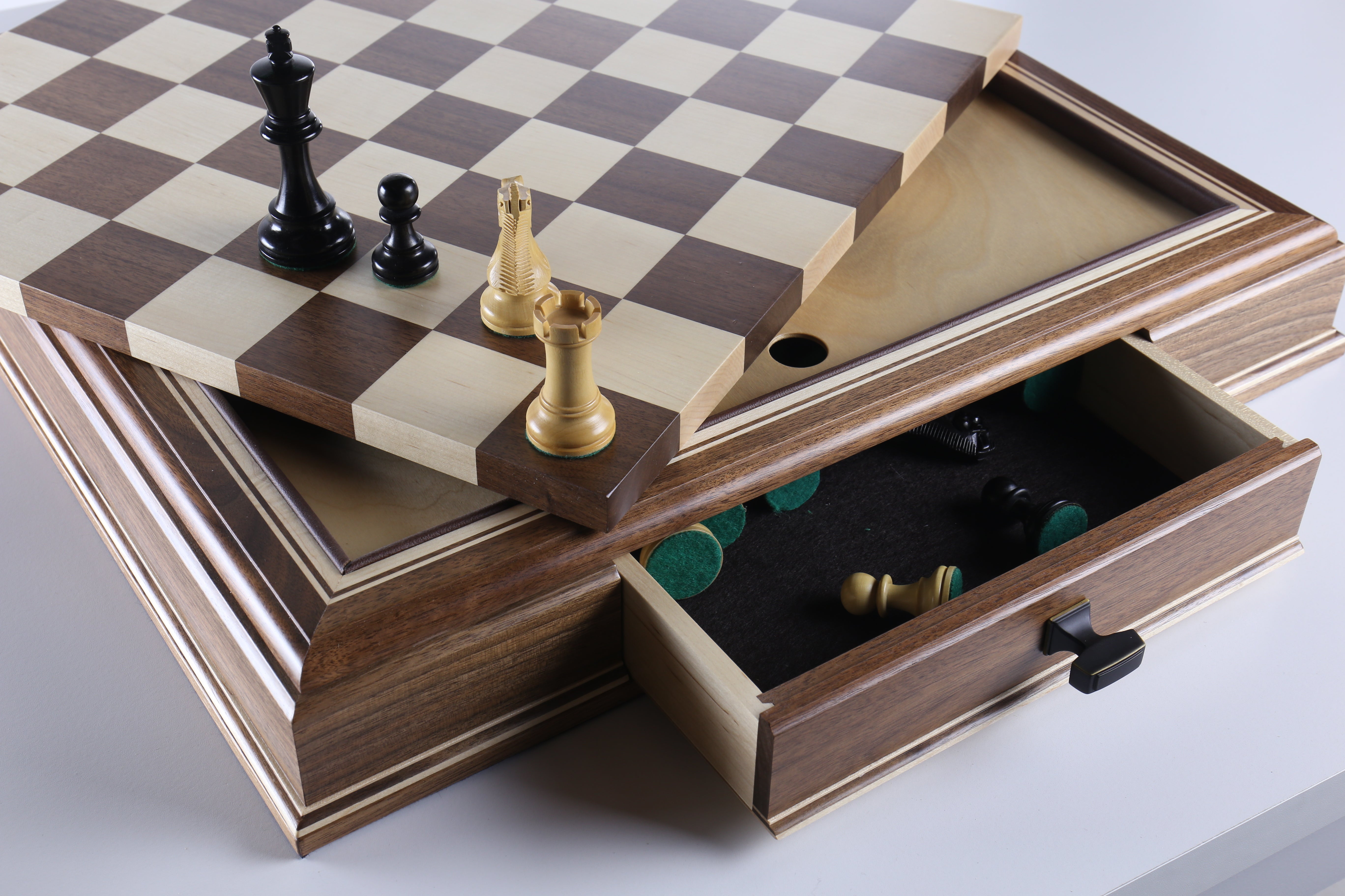 JLP Hardwood Cabinet with Drawers and Removable Chess Board (DISCOUNTED FOR IMPERFECTION) - Board - Chess-House