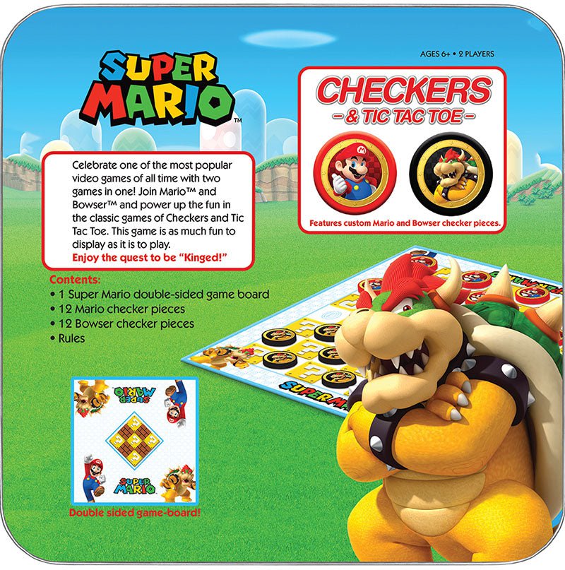 Mario Versus Bowser Checkers & Tic Tac Toe - Checkers - Chess-House