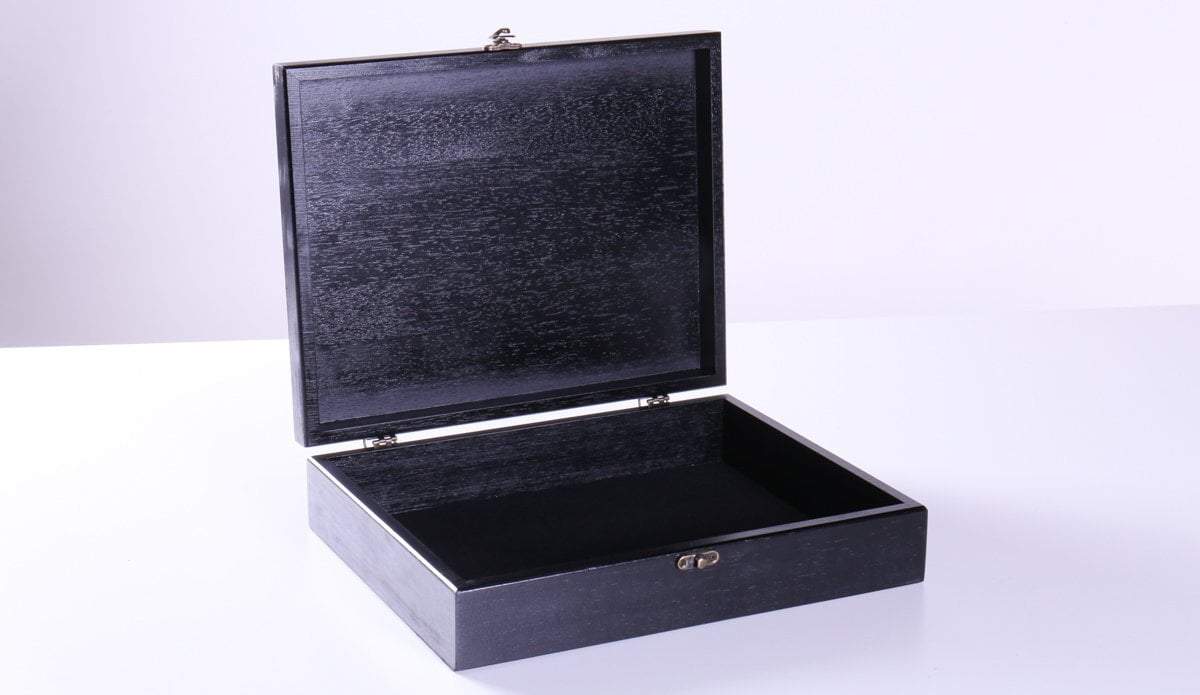 Old World Wooden Treasure Box with Brass Latch - Black Stain - Box - Chess-House