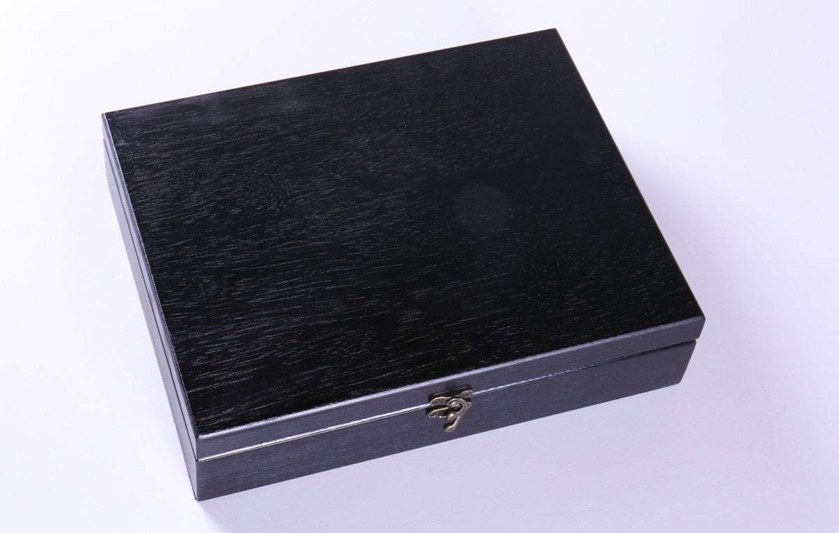 Old World Wooden Treasure Box with Brass Latch - Black Stain - Box - Chess-House