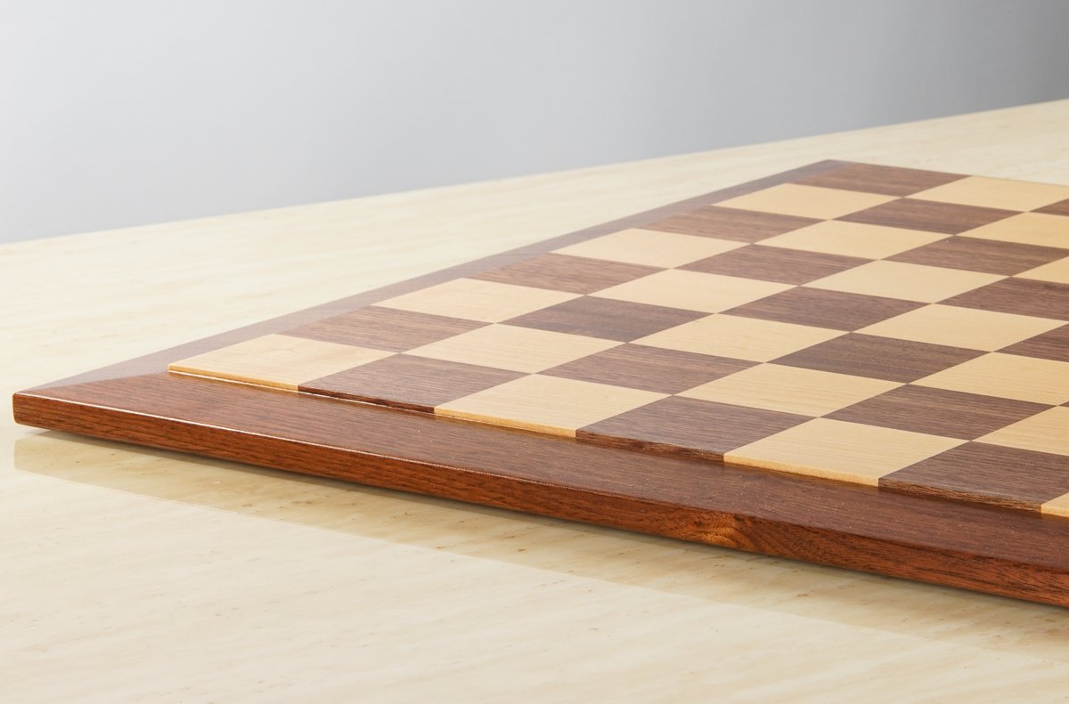 Raised Edge Style 21" Hardwood Player's Chessboard 2.25" Squares JLP, USA (DISCOUNTED FOR IMPERFECTION) - Board - Chess-House