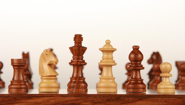 SINGLE REPLACEMENT PIECES: 10" Folding Pegged Golden Rosewood Chess Set Piece