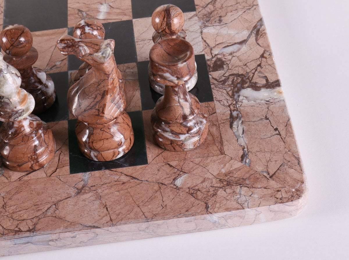 SINGLE REPLACEMENT PIECES: 16" Marble Chess Set Euro Design in Marina & Black - Parts - Chess-House