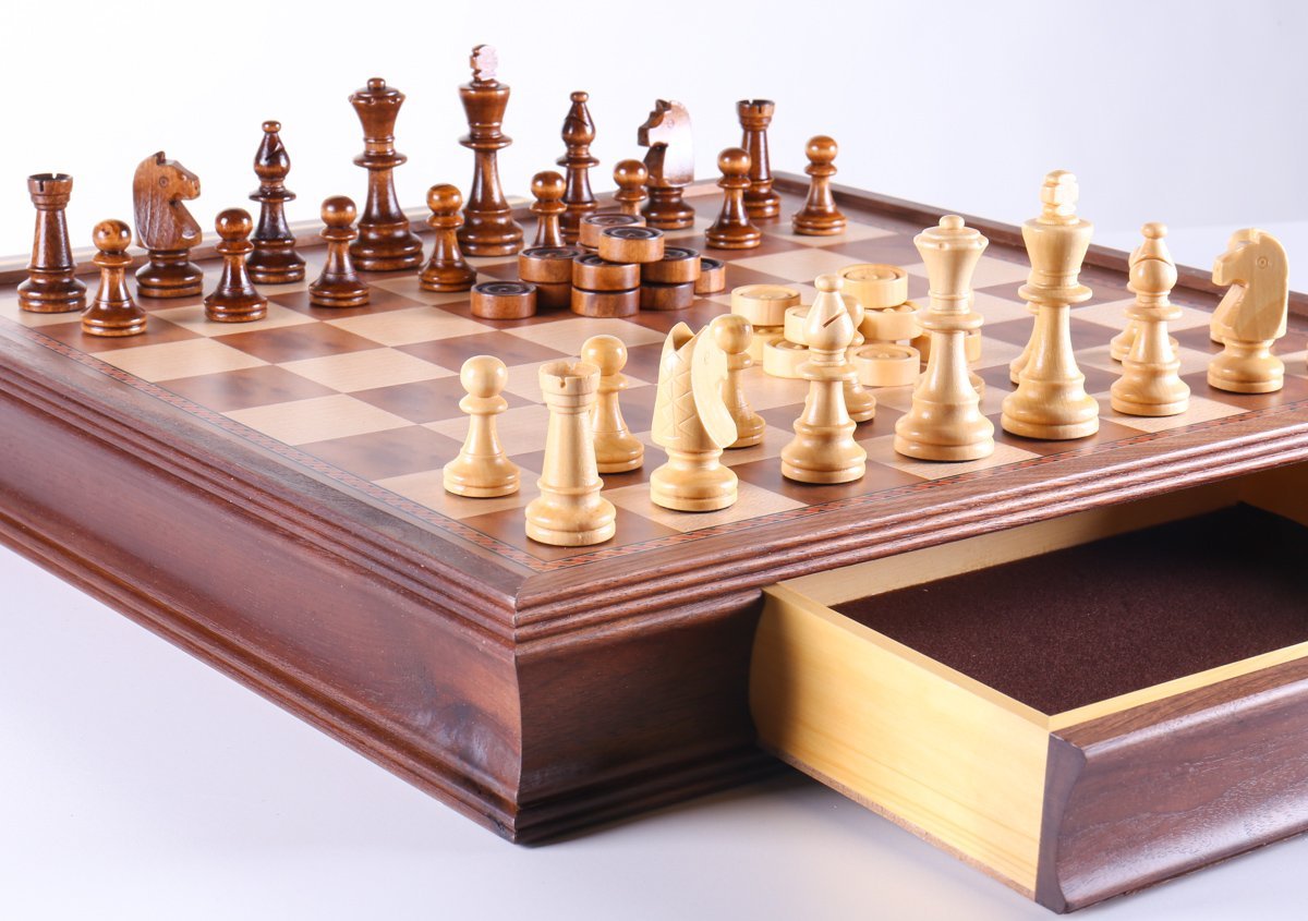 SINGLE REPLACEMENT PIECES: 19" Camphor Chess Set with Storage Parts