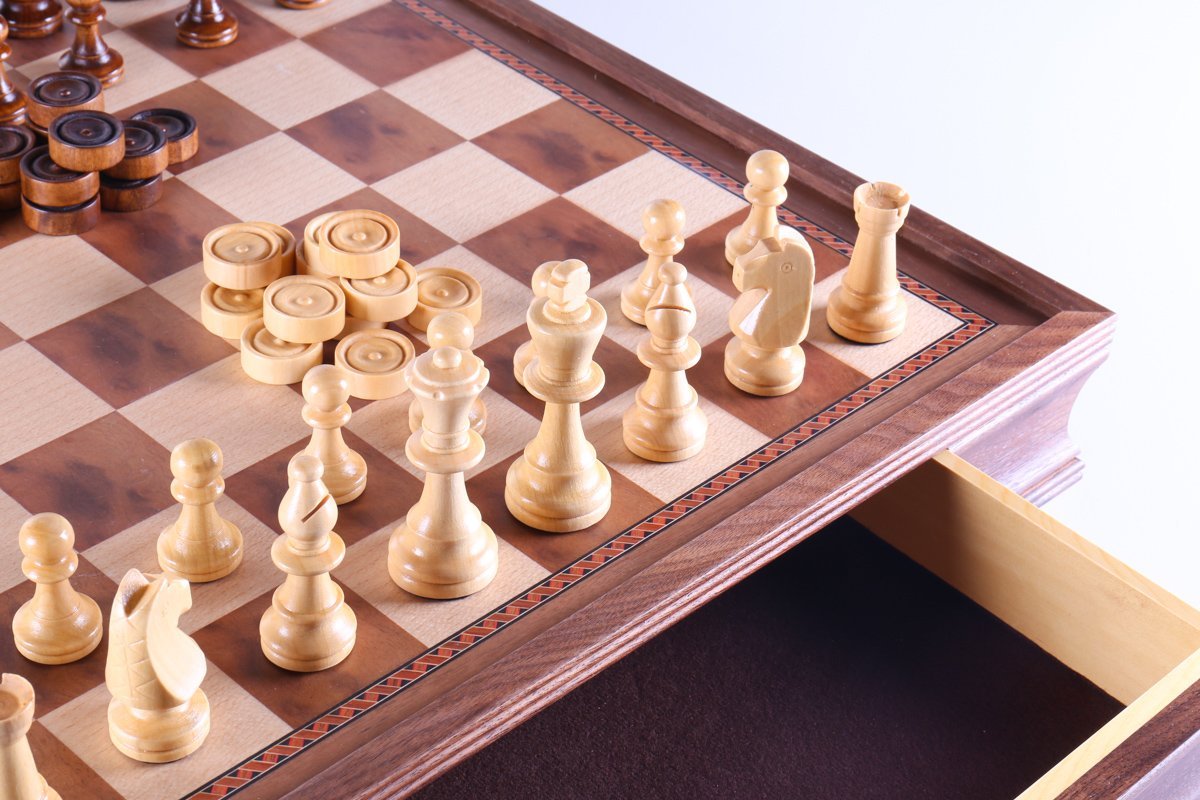 SINGLE REPLACEMENT PIECES: 19" Camphor Chess Set with Storage Parts