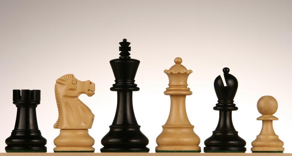 SINGLE REPLACEMENT PIECES: 3 3/4" Jacques Chessmen - Black Stained Kari Wood Piece