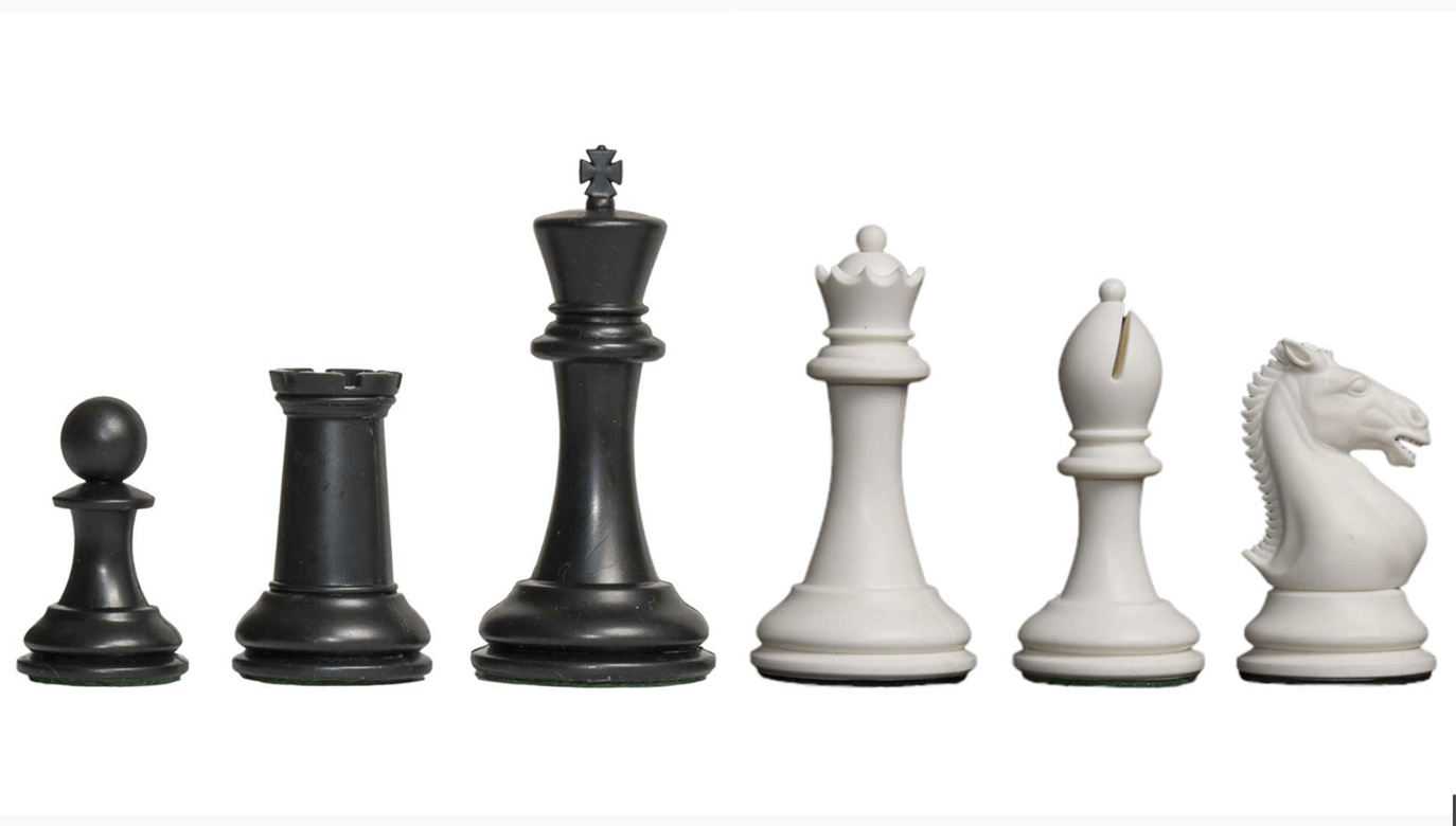 SINGLE REPLACEMENT PIECES: 3 7/8" Hastings Black & Ivory Chess Pieces - Parts - Chess-House