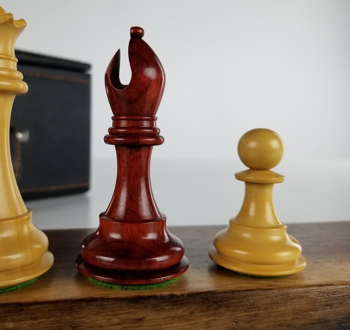SINGLE REPLACEMENT PIECES: 4" Alexander Staunton Padauk Wood Chess Pieces With Box - Parts - Chess-House