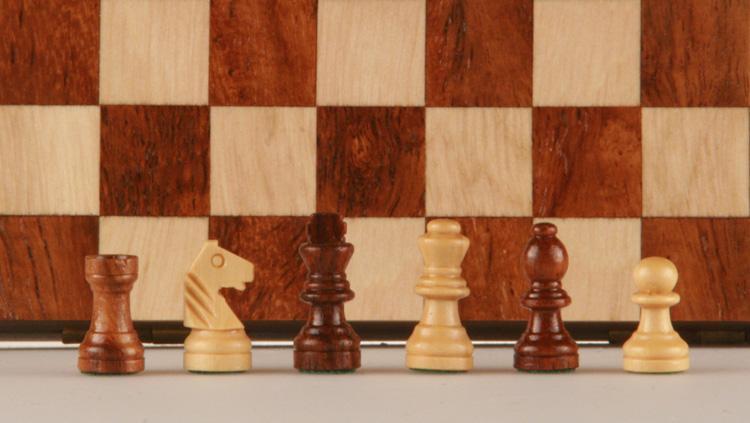 SINGLE REPLACEMENT PIECES: 5 1/2" Magnetic Folding Chess Set in Golden Rosewood & Maple Piece