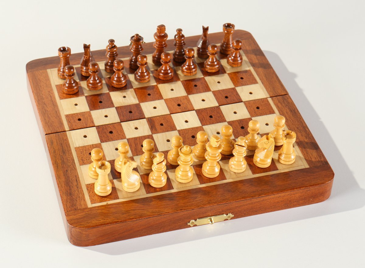 SINGLE REPLACEMENT PIECES: 7.5" Folding Pegged Golden Rosewood Chess Set Piece